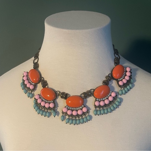 J. Crew Fan Fringe Statement Necklace - Picture 1 of 2